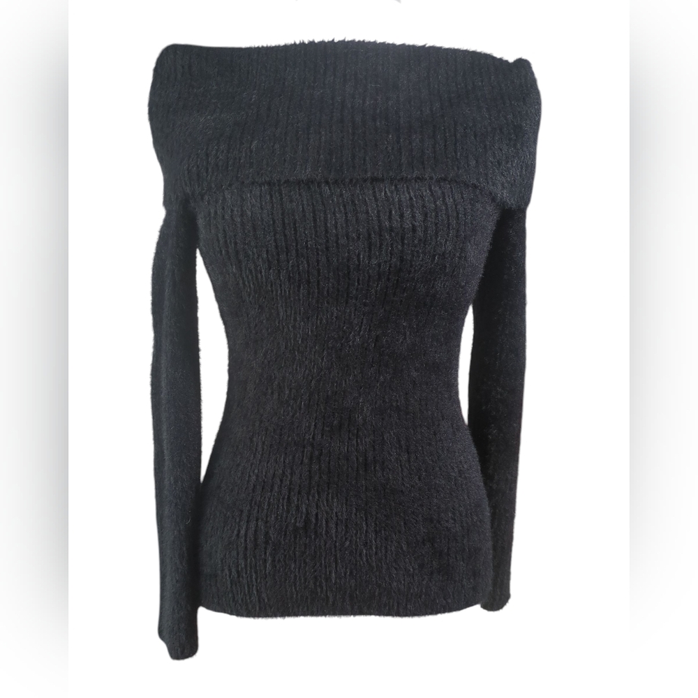 Pinque Billie Off Shoulder Sweaters Elegant Black Size Xs